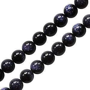 Kaufen Sie Perlen in der Schweiz Blauer goldstone perlenstrang rund 6mm (1)