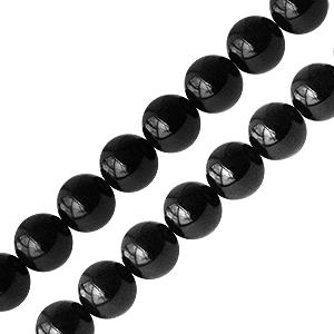 Kaufen Sie Perlen in der Schweiz Schwarzer onyx runde perle 6mm strang (1)