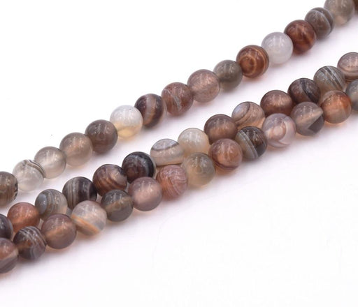Kaufen Sie Perlen in der Schweiz Achat Afrikanischer runde Perlen 6mm -Loch: 0.8mm - 39cm (1 Strang)