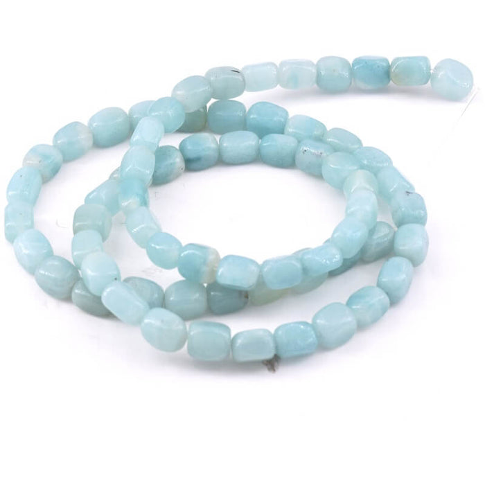 Perle Carré Arrondi en Amazonite 5x6mm (1 fil- 40cm)