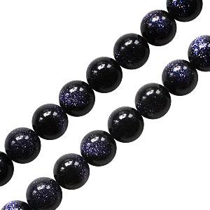 Blauer goldstone perlenstrang rund 8mm (1)