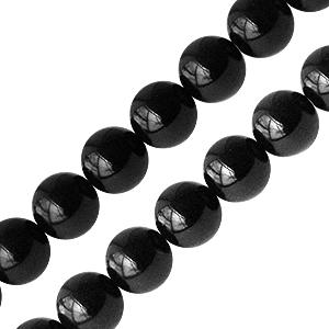 Kaufen Sie Perlen in der Schweiz Schwarzer onyx runde perle 8mm strang (1)