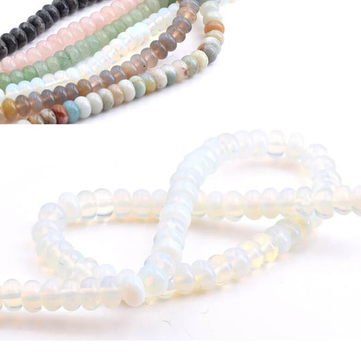 Kaufen Sie Perlen in der Schweiz Donut Rondelle Perlen Opalit 8x5mm - Loch: 1mm (1 Strang - 38cm)