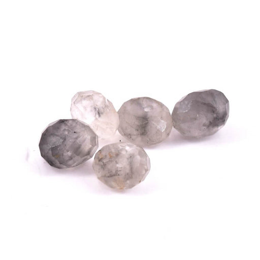 Achat Perles Quartz Gris Rondelles à Facettes 8x5mm - Trou: 1mm (5)
