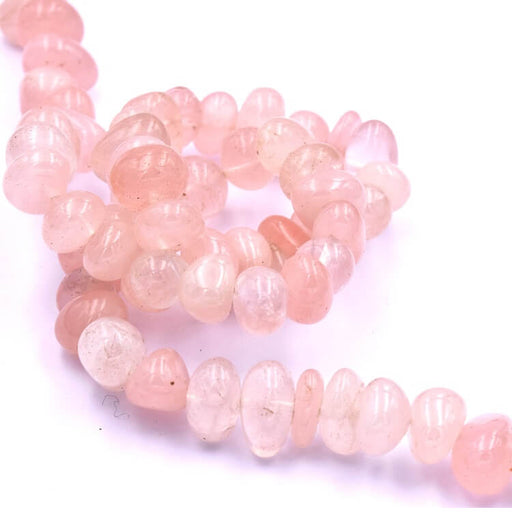 Kaufen Sie Perlen in der Schweiz Runde Nuggetperle rosa Quarz - 8-10 mm - Loch: 1 mm (1 Strang - 39 cm)