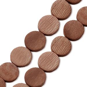 Achat Perle disque bois de rose sur fil 15mm (1)