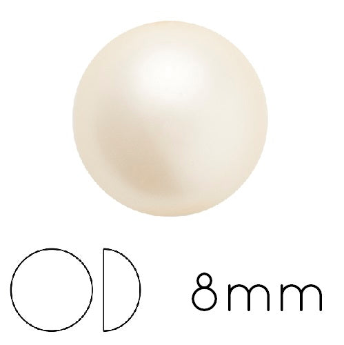 Kaufen Sie Perlen in der Schweiz Runder Cabochon Preciosa Creme 8mm (4)