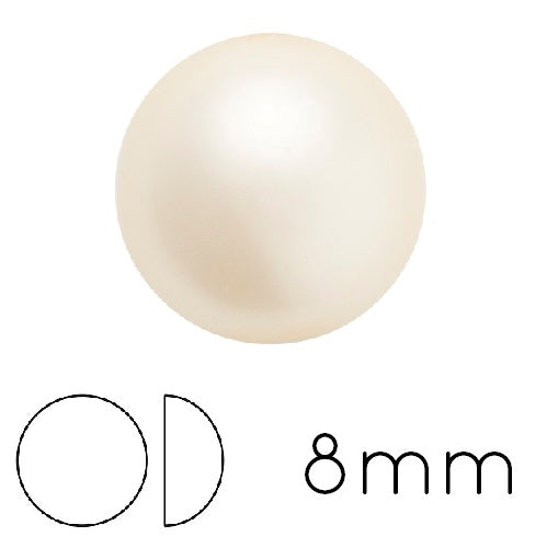 Achat Cabochon nacré rond Preciosa Cream 8mm (4)