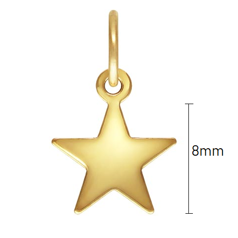 Achat Pendentif breloque charm étoile Gold filled 8mm avec anneau (1)