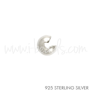 Sterling Silber Quetschperlenabdeckungen 3mm (10)