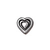 Perle triple coeur métal plaqué argent vieilli 8mm (1)