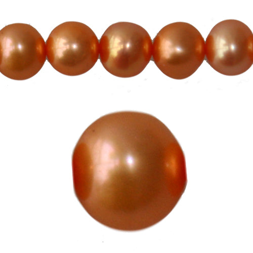 Kaufen Sie Perlen in der Schweiz Süßwasser perlenstrang kartoffelform pfirsich orange 5mm (1)