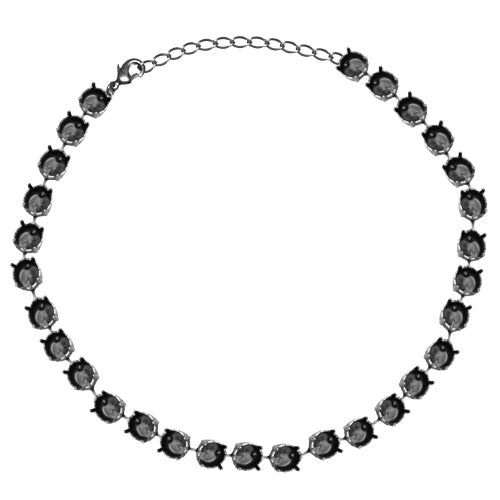 Halskettenfassung für 29 Swarovski 1122 Rivoli SS47 antik silber-plattiert (1)