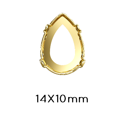 Kaufen Sie Perlen in der Schweiz Swarovski 4320/S PEAR Setting 14x10mm GOLD (1)
