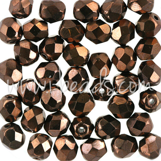 Kaufen Sie Perlen in der Schweiz Glasschliffperlen dark bronze 6mm (50)