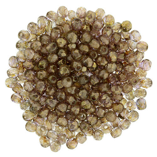 Achat Perles facettes de boheme GOLD/SMOKED TOPAZ 2mm (30)