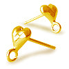 Boucles d'oreilles Clou coeur 6mm et anneau métal doré or fin (4)