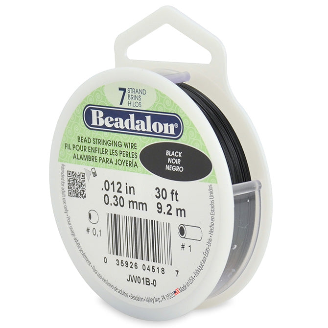 Beadalon fil câble 7 brins noir 0.30mm, 9.2m (1)