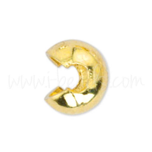 Kaufen Sie Perlen in der Schweiz 20 Quetschperlenabdeckungen Goldfarben 4mm (1)