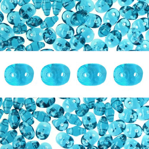 Achat Perles Super Duo 2.5x5mm Aquamarine (10g)