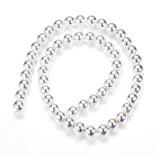 Kaufen Sie Perlen in der Schweiz Rekonstituierte Hämatitperlen Versilbert 3.5mm - 1 Reihe - 150 Perlen (verkauft; 1 Strang)