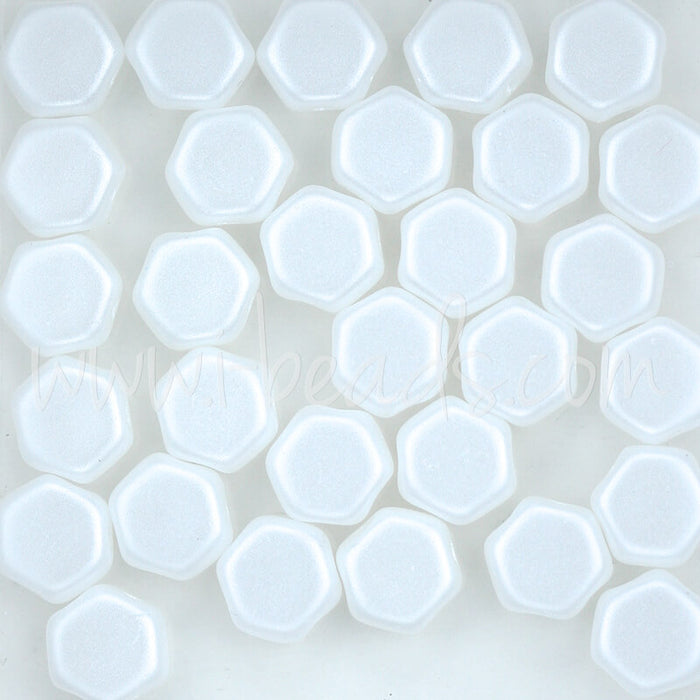 Honeycomb Perlen 6mm pastel white (30)