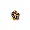 Perlenkappen Eichenblatt 9mm Antik-Goldfarben (1)
