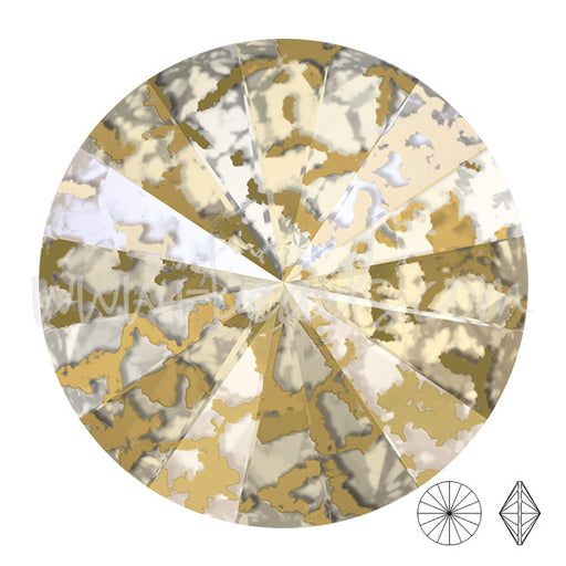 Kaufen Sie Perlen in der Schweiz Swarovski 1122 rivoli crystal gold patina effect 14mm (1)