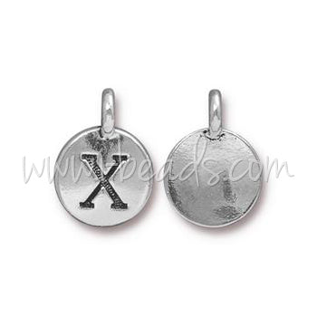 Achat Pendentif charm lettre X Argenté vieilli 11mm (1)