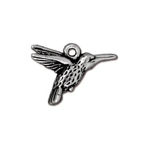 Kaufen Sie Perlen in der Schweiz Kolibri anhänger antik metall versilbert 14mm (1)