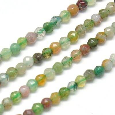 Kaufen Sie Perlen in der Schweiz Natürliche indische Achatperlen facettiert0, rund um 1,8-2mmx0,5 - 180 / Strang -39cm (1 Strang)