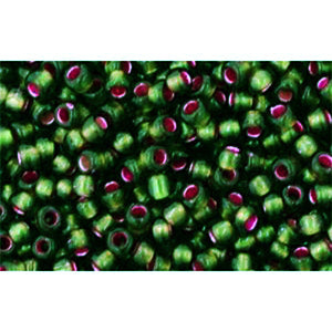 Kaufen Sie Perlen in der Schweiz cc2204 - Toho rocailles perlen 11/0 silver lined frosted olivine/pink (10g)