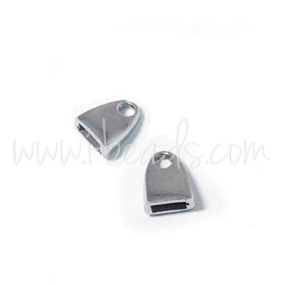 Embout plaqué argent 10x8mm pour cordon plat 5mm (2)