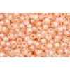 cc794 - perles de rocaille Toho 11/0 rainbow crystal/ apricot lined (10g)