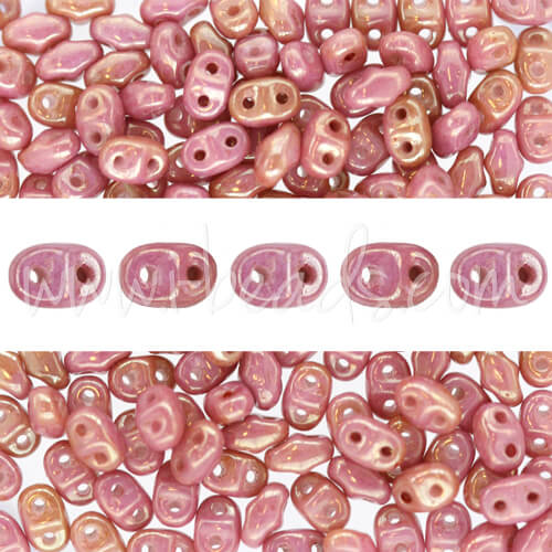 Perles MiniDuo 2.5x4mm luster metallic pink (10g)