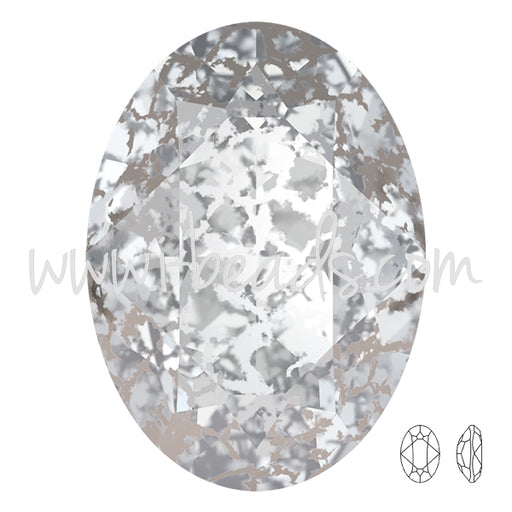 Kaufen Sie Perlen in der Schweiz Swarovski 4120 oval fancy stone crystal silver patina 18x13mm (1)