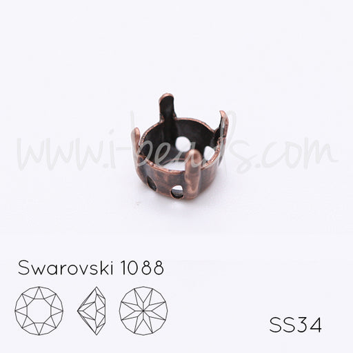 Kaufen Sie Perlen in der Schweiz Aufnähfassung für Swarovski 1088 SS34 Kupfer (4)