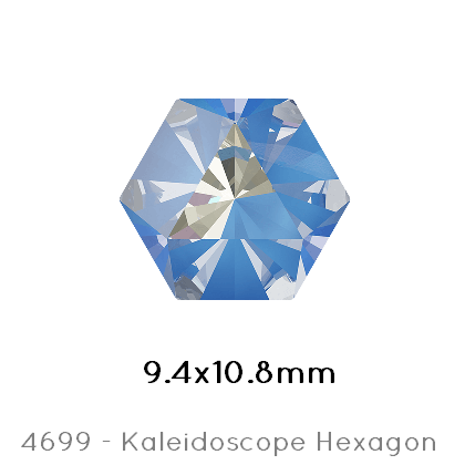 Kaufen Sie Perlen in der Schweiz Swarovski 4699 Kaleidoscope Hexagon Crystal OCEAN delite 9,4x10,8mm (1)