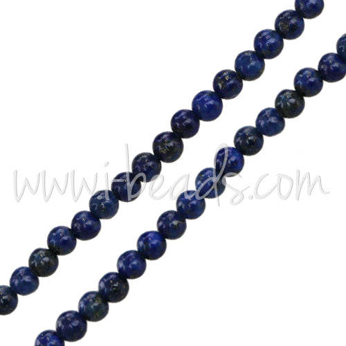 Kaufen Sie Perlen in der Schweiz Natur Lapis Lazuli Runde Perlen 3mm am Strang (1)