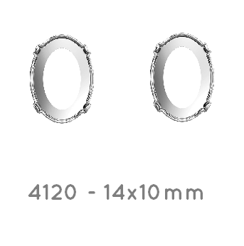 Kaufen Sie Perlen in der Schweiz Sew on setting for swarosvki 4120 14x10mm Rhodium (2)