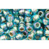 cc995 - perles de rocaille Toho 6/0 gold lined rainbow aqua (10g)