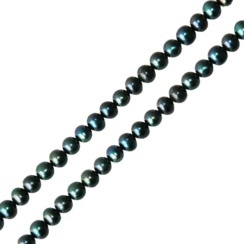 Kaufen Sie Perlen in der Schweiz Süßwasser perlenstrang kartoffelform pfauenblau 6mm (1)