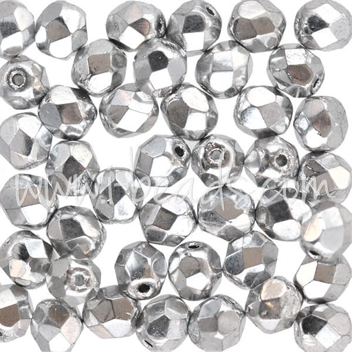 Kaufen Sie Perlen in der Schweiz Glasschliffperlen silver 6mm (50)