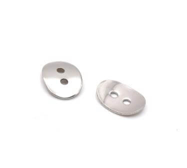 Bouton en acier fermoir 14x10mm trou 1.5mm (2)