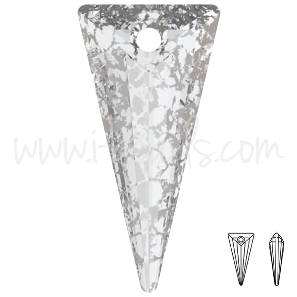 Pendentif Swarovski 6480 spike Crystal silver Patina 28mm (1)