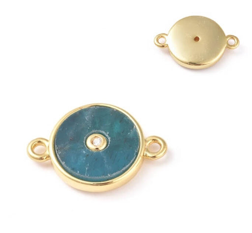 Kaufen Sie Perlen in der Schweiz Verbinder Apatit gecrimpt vergoldet 12 mm (1)