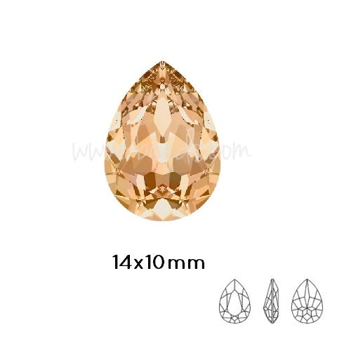 Kaufen Sie Perlen in der Schweiz Swarovski 4320 Fancy Stone PEAR - Crystal Golden Shadow-14x10mm (1)