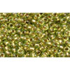 cc996 - perles de rocaille Toho 11/0 gold lined rainbow peridot (10g)