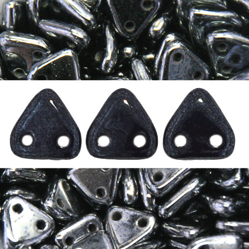 2 Loch Perlen CzechMates triangle hematite 6mm (10g)