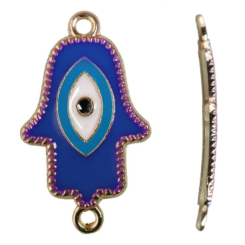 Hamsa Hand Kalt-Emaille neon blue 20x32mm (1)